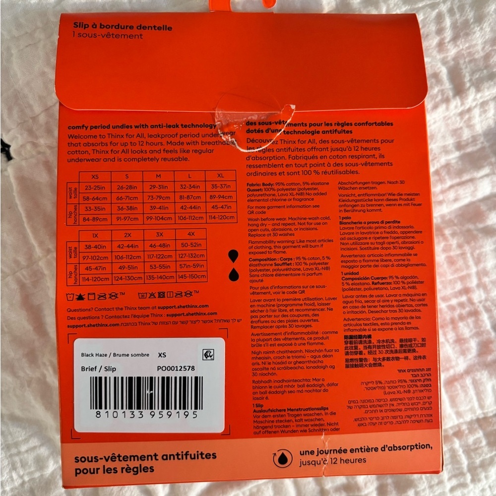 Thinx Women’s Leakproof Period Briefs - Black (In Packaging) - Picture 9 of 12
